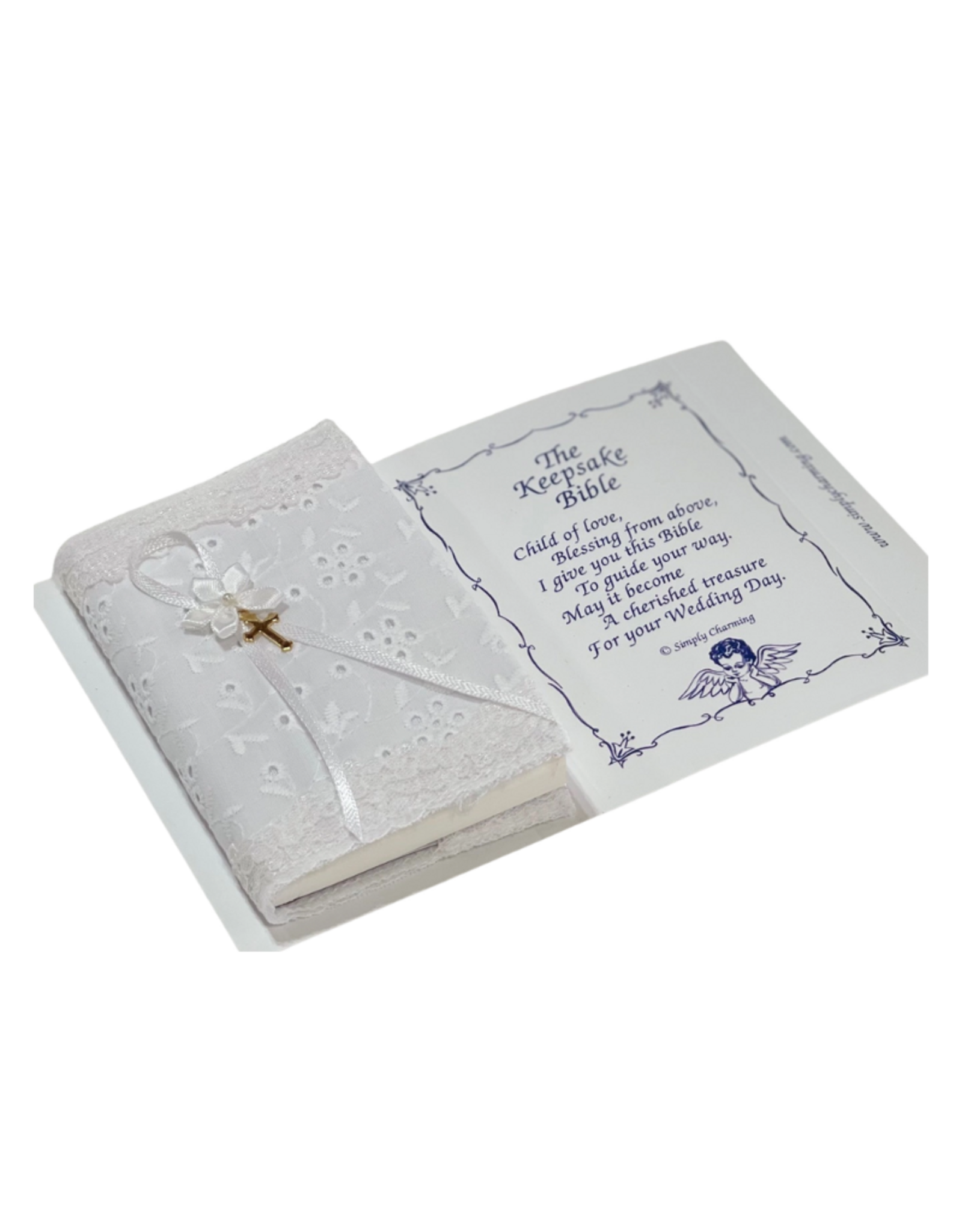 White Eyelet Keepsake Baby Bible
