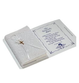 White Eyelet Keepsake Baby Bible