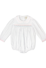 LullabySet Michelle Bubble, Willow White Pique, Pink/Blue Smock