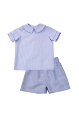 Funtasia Too Boys Short Set, Periwinkle Mini Check