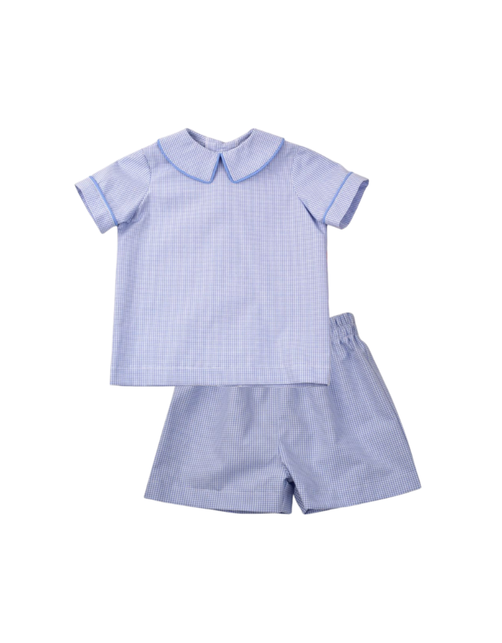 Funtasia Too Boys Short Set, Periwinkle Mini Check