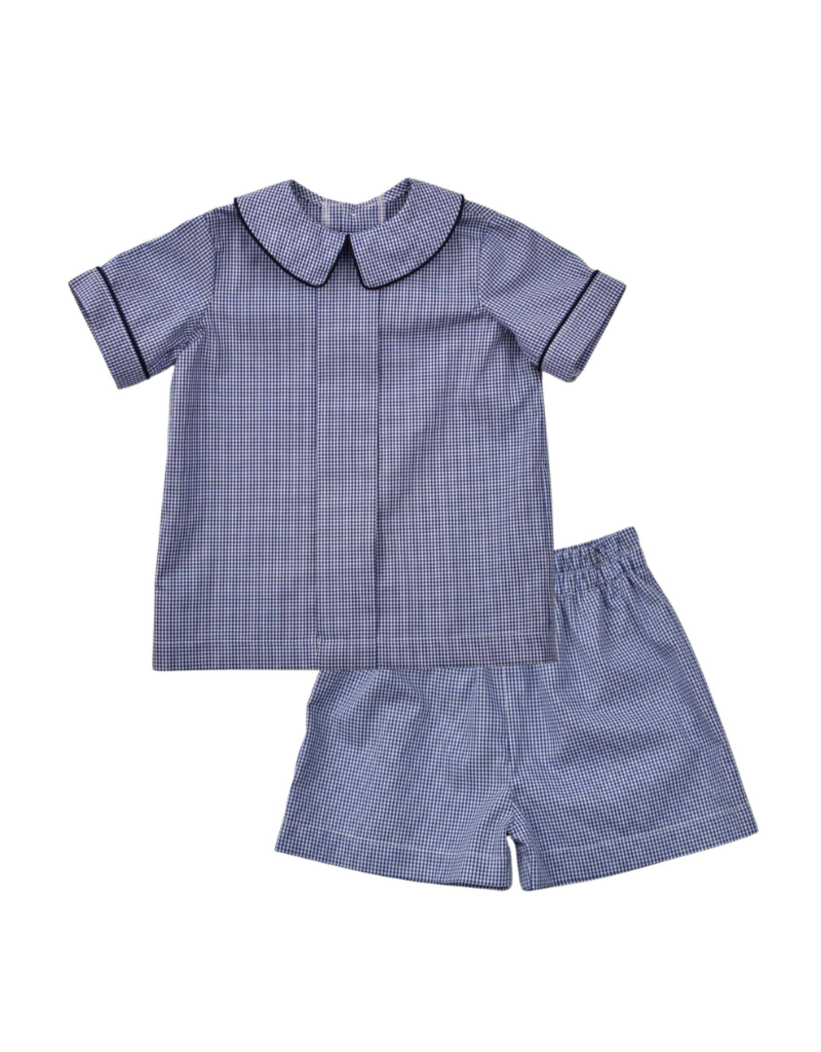 Funtasia Too Front Pleat Short Set, Navy Mini Check