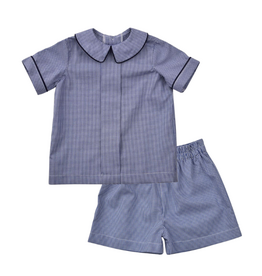 Funtasia Too Front Pleat Short Set, Navy Mini Check