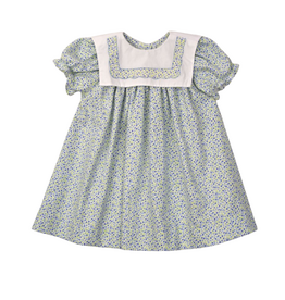 Funtasia Too Float Dress, Blue Floral w/ Square Collar