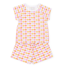 Lila + Hayes Emery Short Set, Preppy Pumpkins Bright