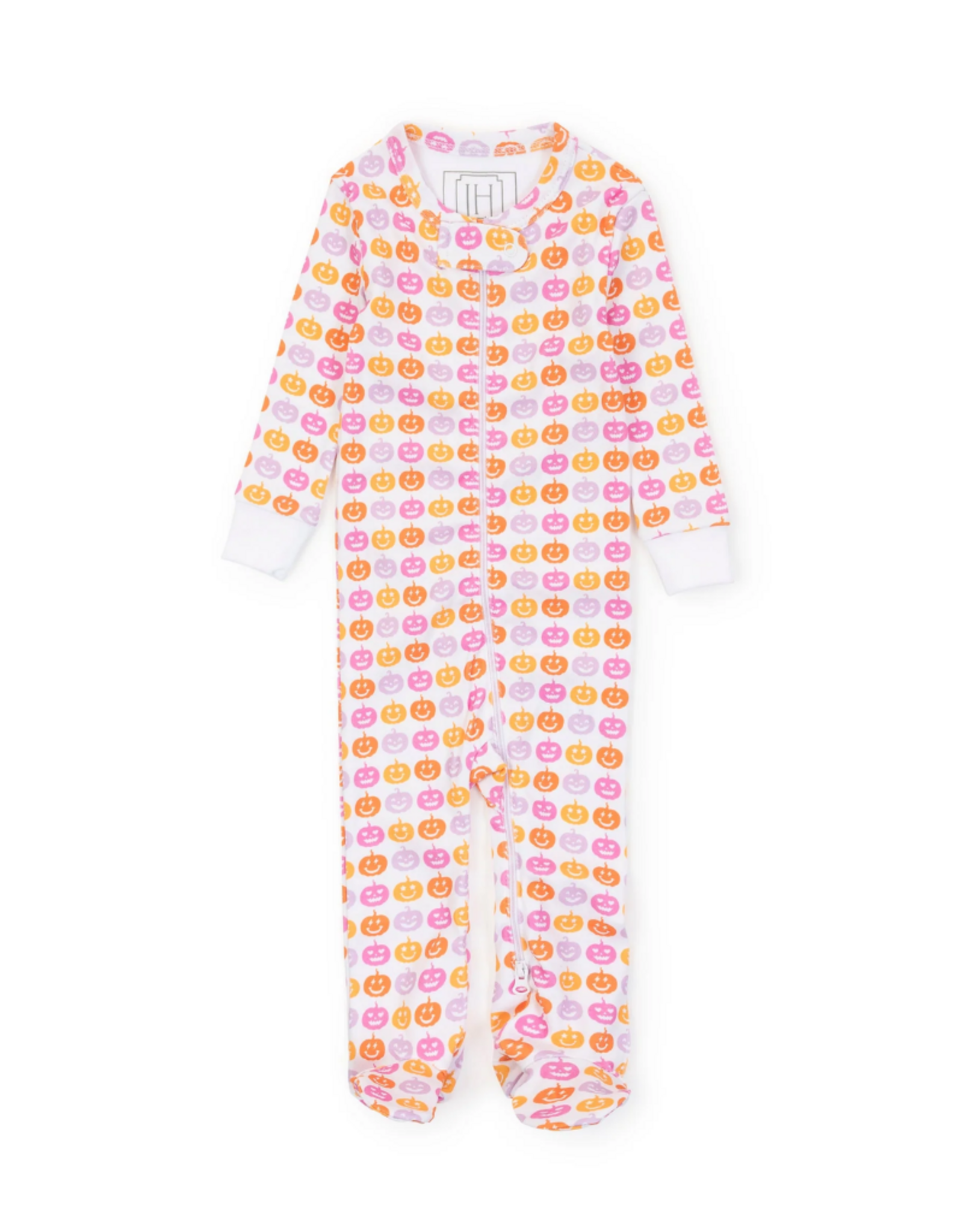 Lila + Hayes Parker Zipper Pajamas, Preppy Pumpkins Bright