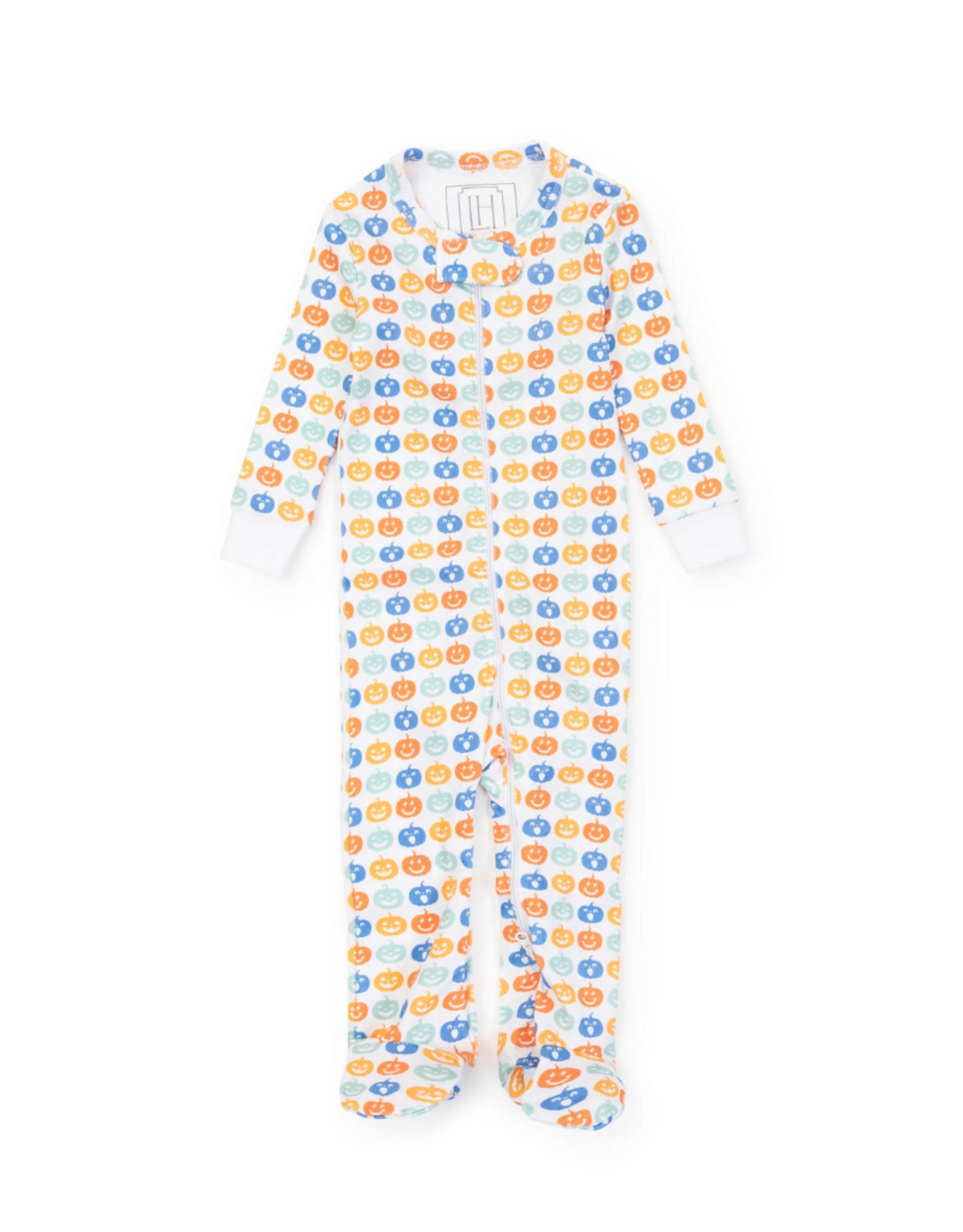 Lila + Hayes Parker Zipper Pajamas, Preppy Pumpkins Cool