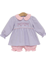 Trotter Street Kids Purple/Pink Bows Bloomer Set