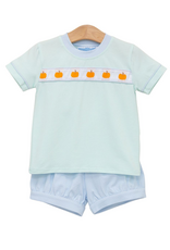 Trotter Street Kids Pumpkin Rowe Banded Short Set