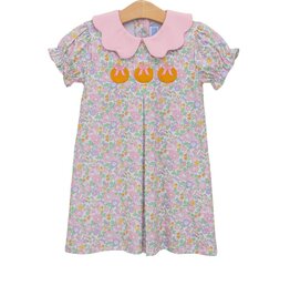 Trotter Street Kids Pumpkin Floral Dress