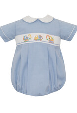 Petit Bebe Blue Gingham Bubble, Trucks