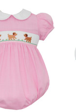 Petit Bebe Pink Check Bubble, Puppies