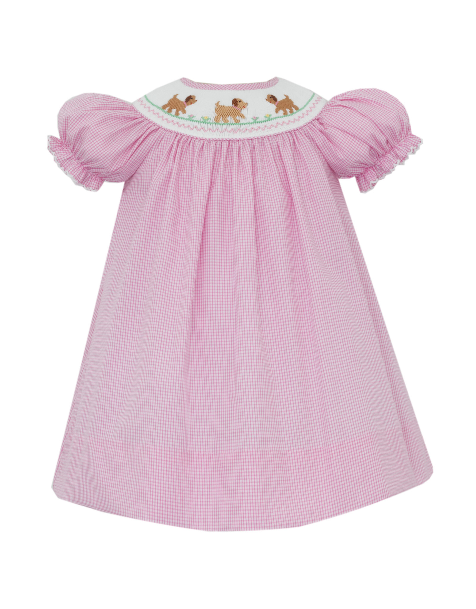 Petit Bebe Pink Check Bishop, Puppies