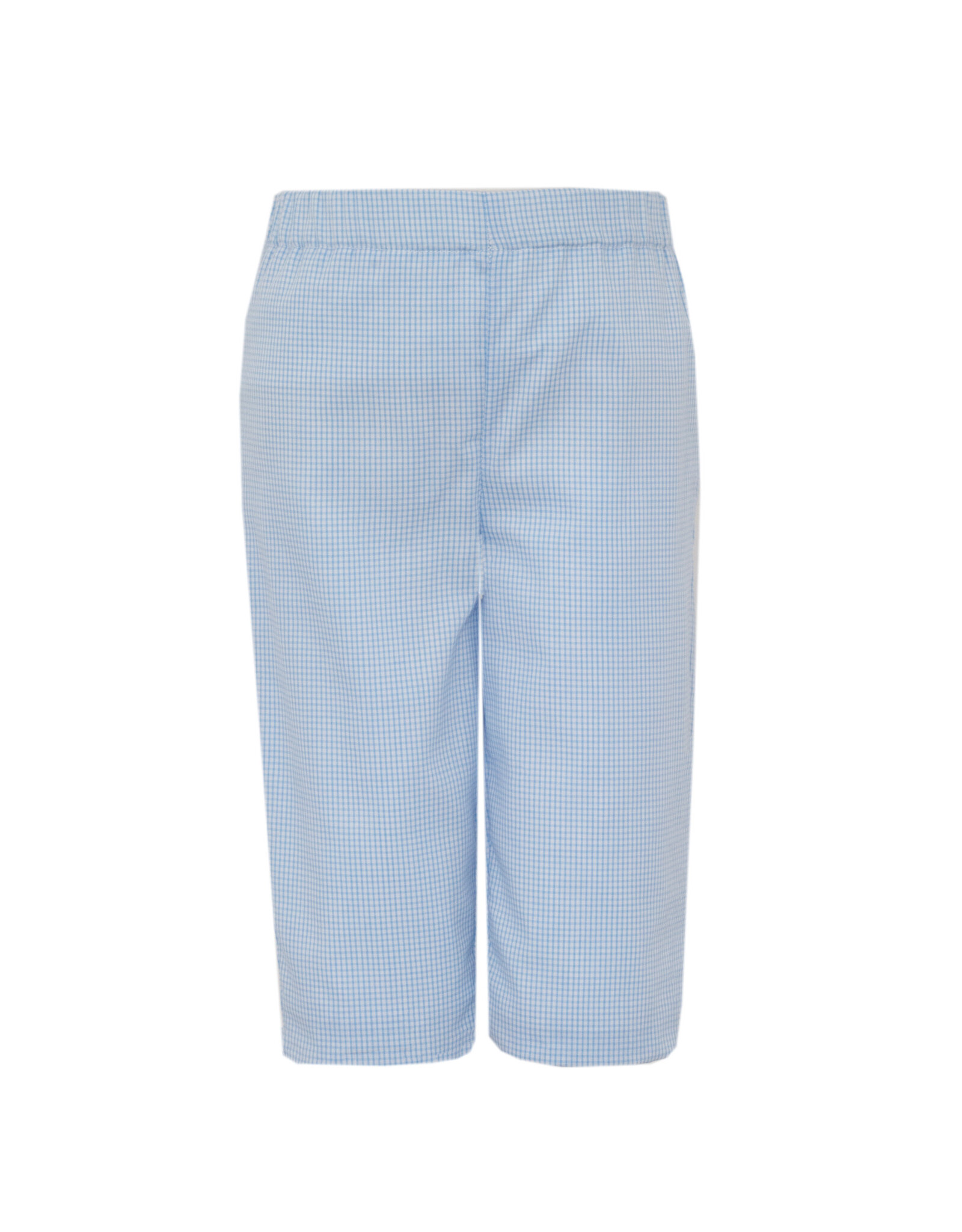 Petit Bebe Lt Blue Check Puppies Smock Pant Set