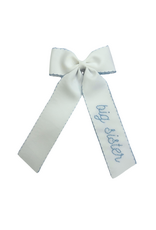 Hallie Sobie Co. Hand Stitched Bow, Big Sister Blue Moonstitch