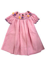Anavini Halloween Witch Pink Gingham Bishop Dress