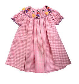 Anavini Halloween Witch Pink Gingham Bishop Dress