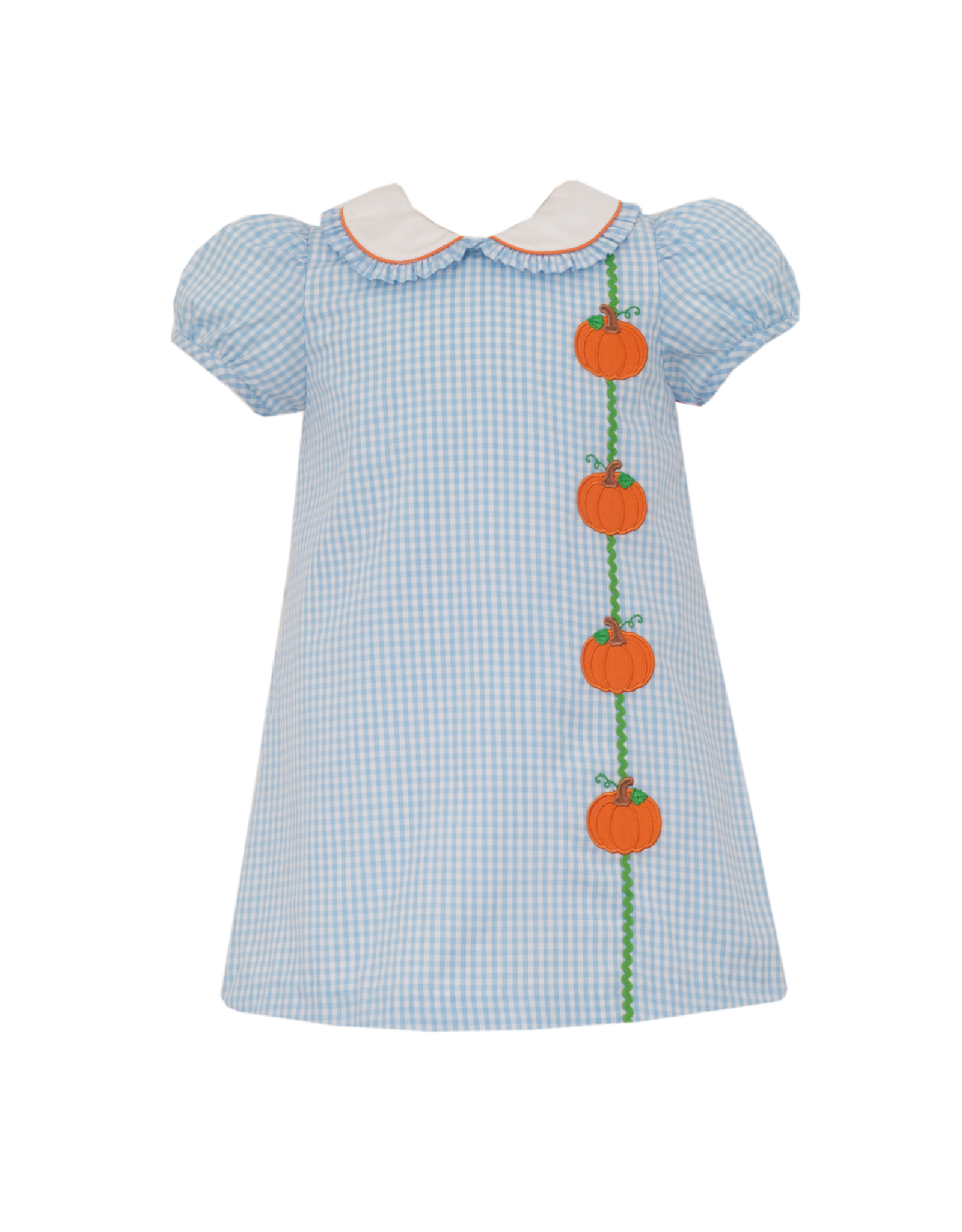 Claire and Charlie Pumpkin Blue Gingham Dress
