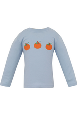 Claire and Charlie Pumpkin Blue Knit LS T-Shirt