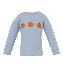 Claire and Charlie Pumpkin Blue Knit LS T-Shirt