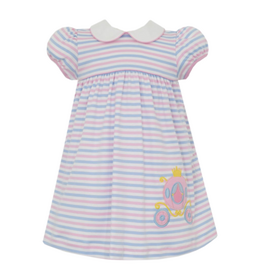 Claire and Charlie Carriage Blue and Pink Stripe Knit Dress