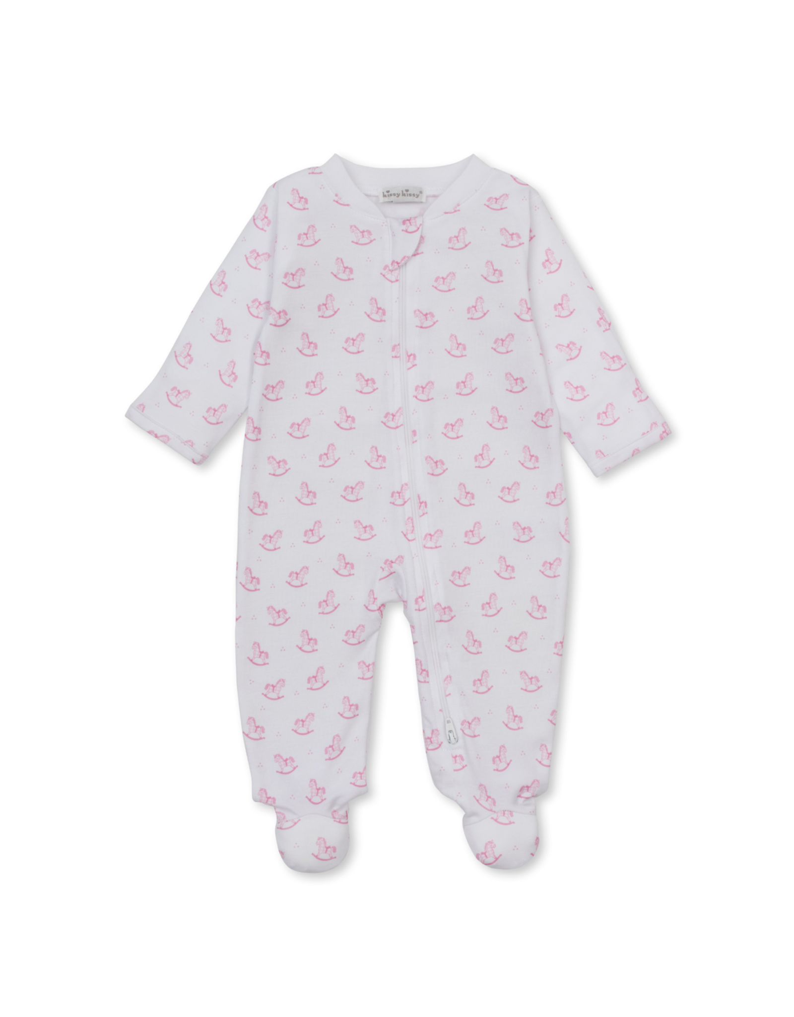 Kissy Kissy Gingham Rockers PRT Zip Footie, Pink