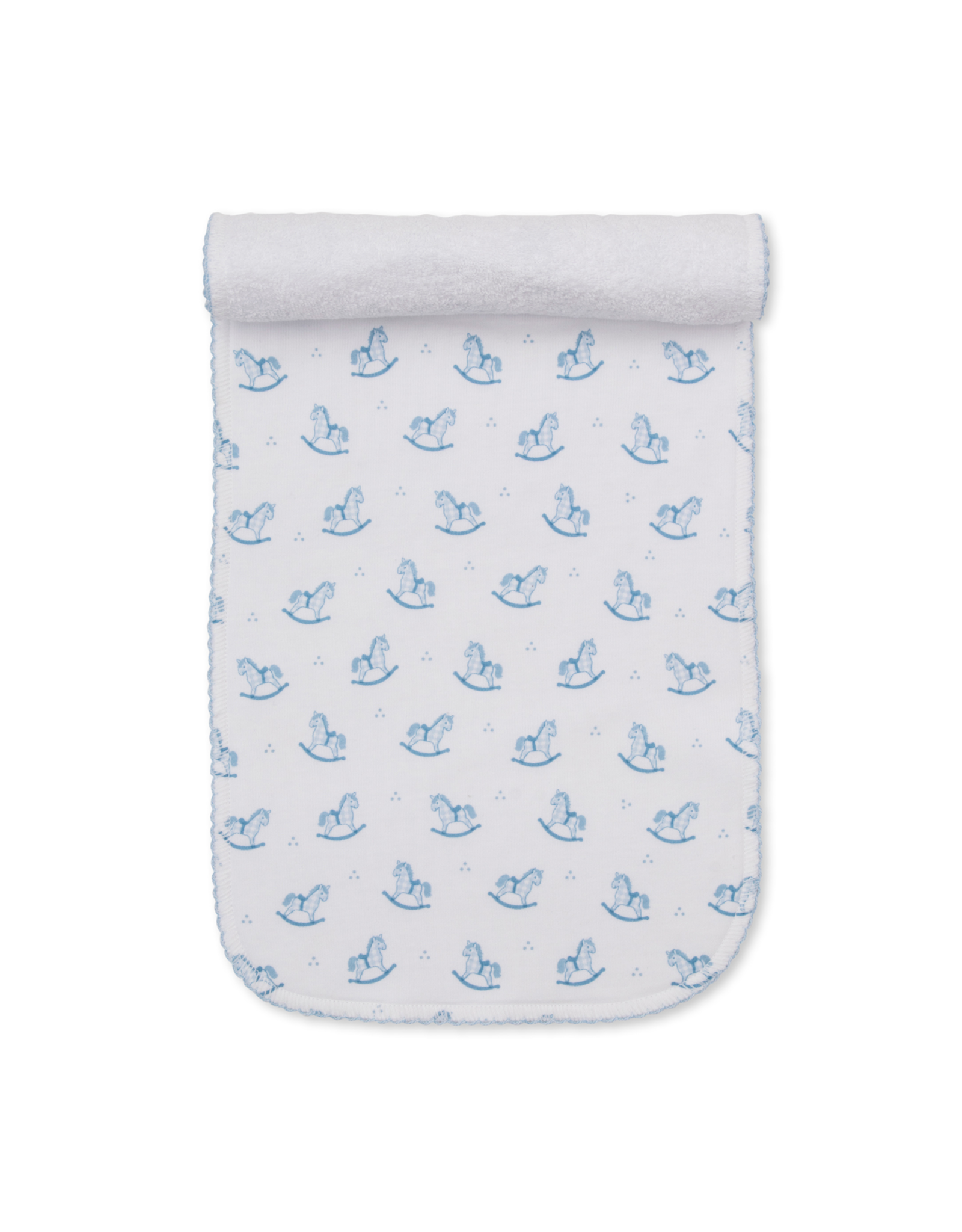 Kissy Kissy Gingham Rockers PRT Burp Cloth, Lt Blue