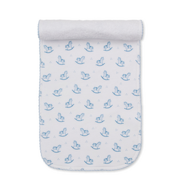 Kissy Kissy Gingham Rockers PRT Burp Cloth, Lt Blue