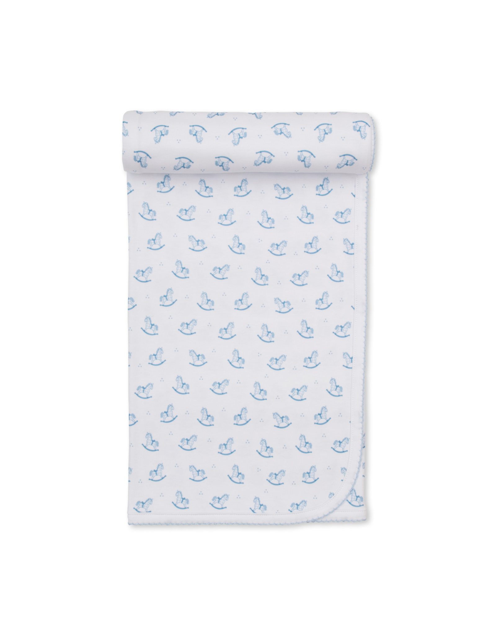 Kissy Kissy Gingham Rockers PRT Blanket, Lt Blue