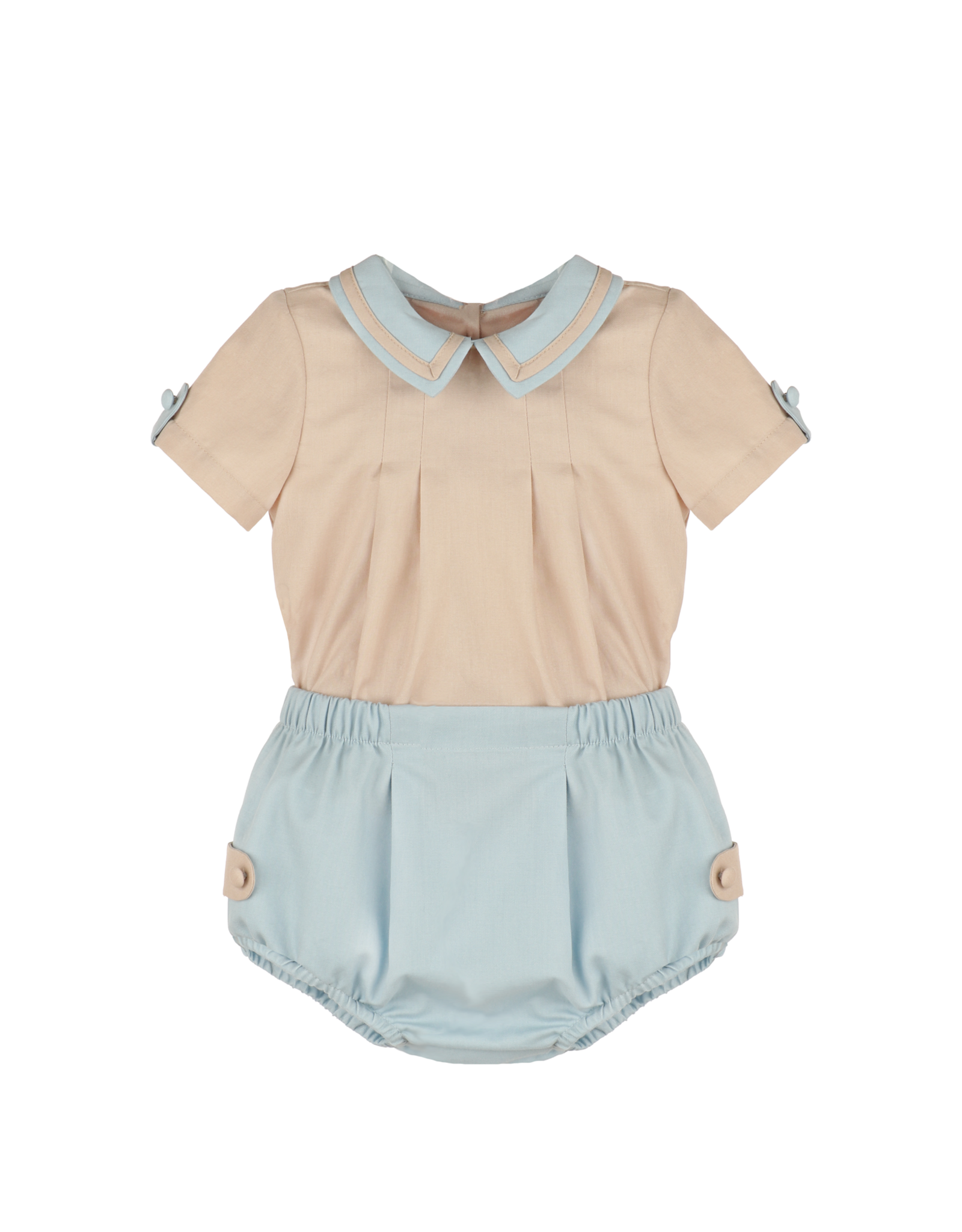 Sophie & Lucas Oatmeal/ Chambray Boy Set