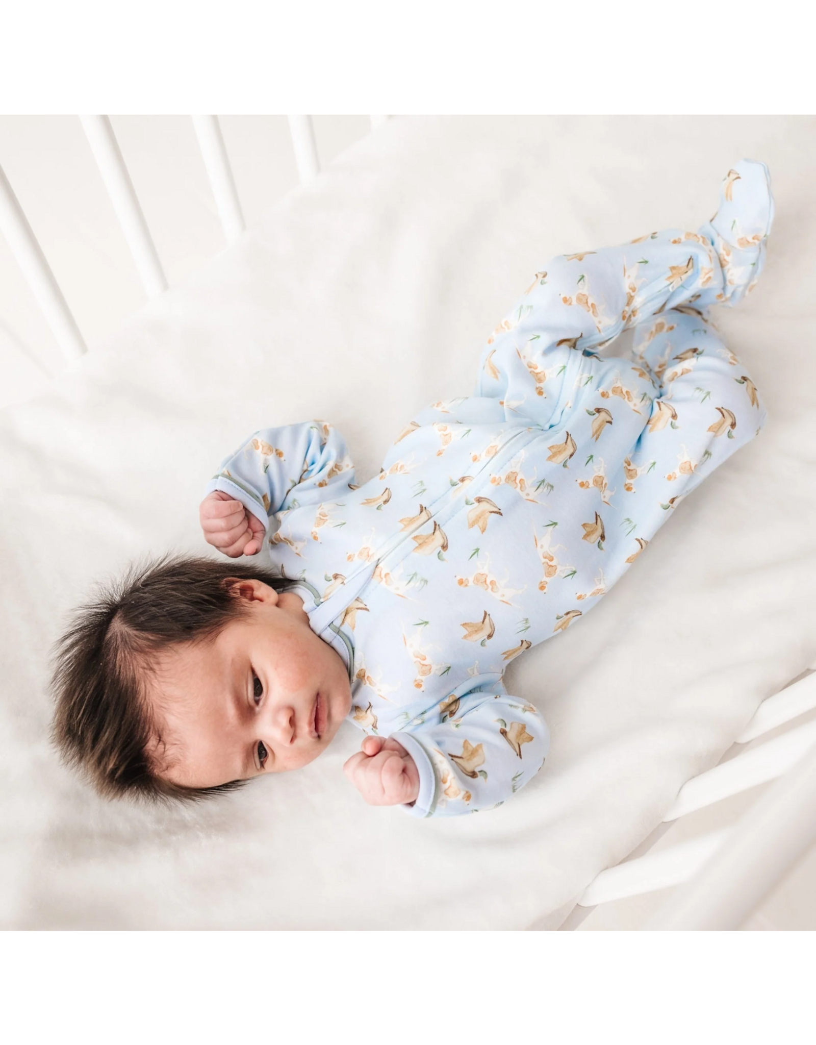 Magnolia Baby Duck and Hound Sky Zip Footie