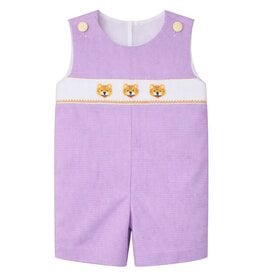Krewe Kids Ethan Smocked Jon Jon, Purple Gingham Tiger