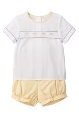 Krewe Kids Wyatt Banded Short Set, Yellow Tiger Stripe
