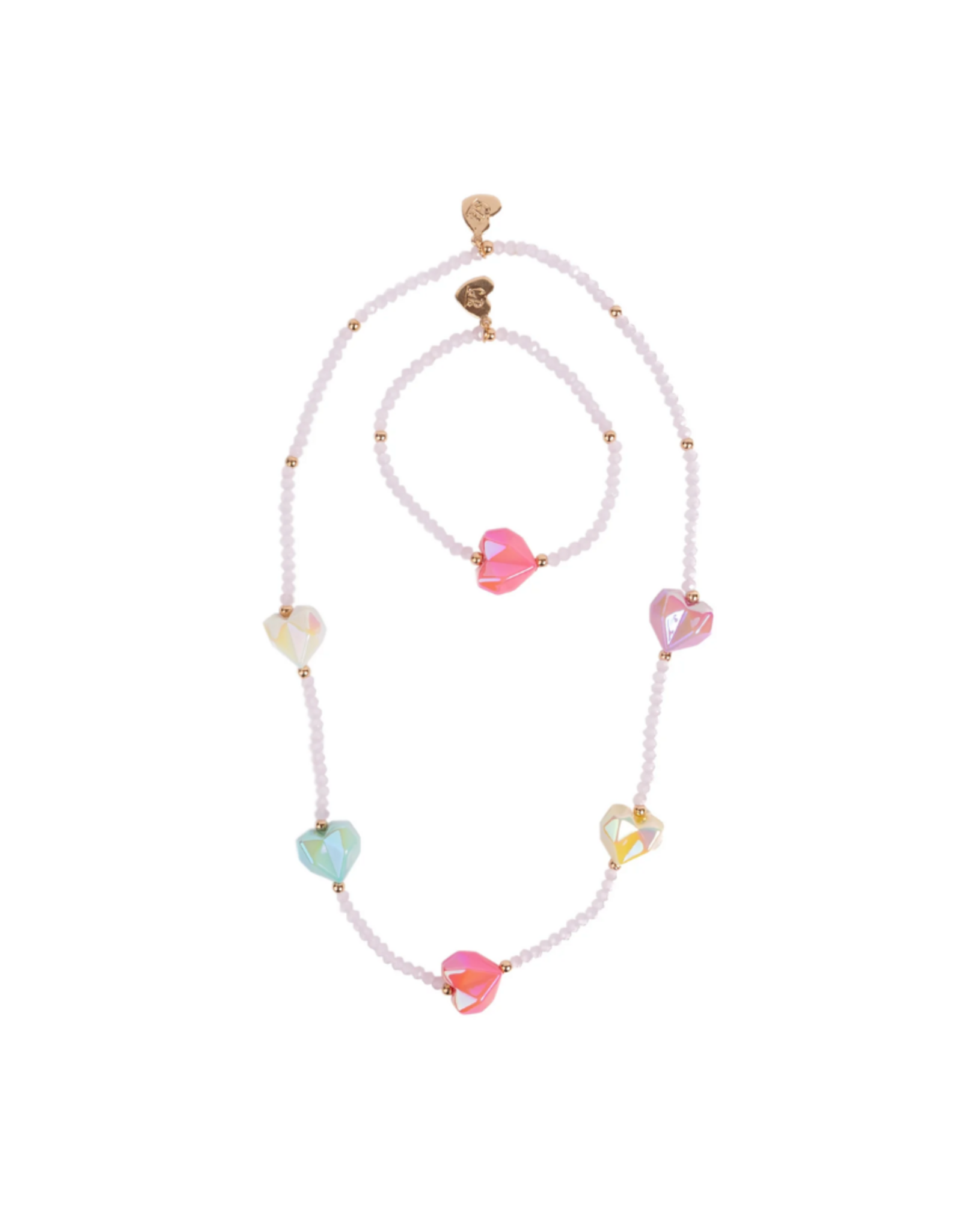 Great Pretenders Heart Geode Necklace/Bracelet Set