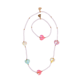 Great Pretenders Heart Geode Necklace/Bracelet Set