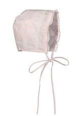 Feltman Brothers Girls Pink Floral Bullions & Lace Bonnet