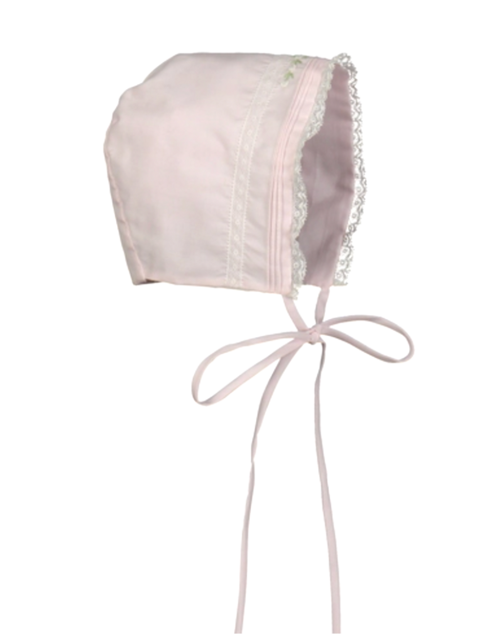 Feltman Brothers Girls Pink Floral Bullions & Lace Bonnet