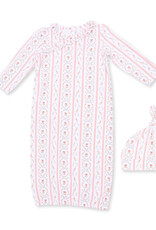 Angel Dear Marnie Rosebud Stripe - Kimono Gown and Knotted Hat