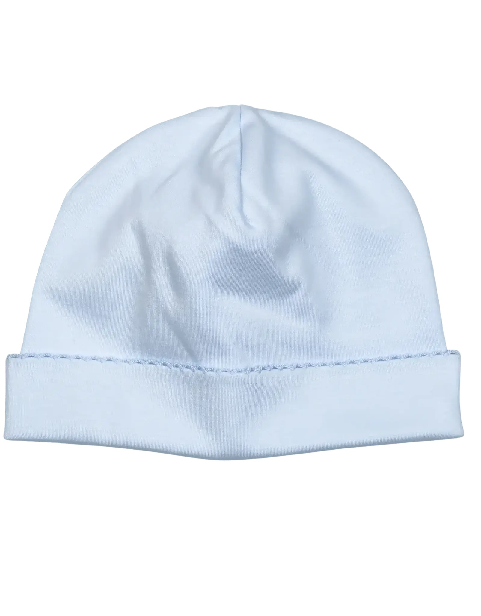 Baby Loren Blue Beanie Blue Picot Trim