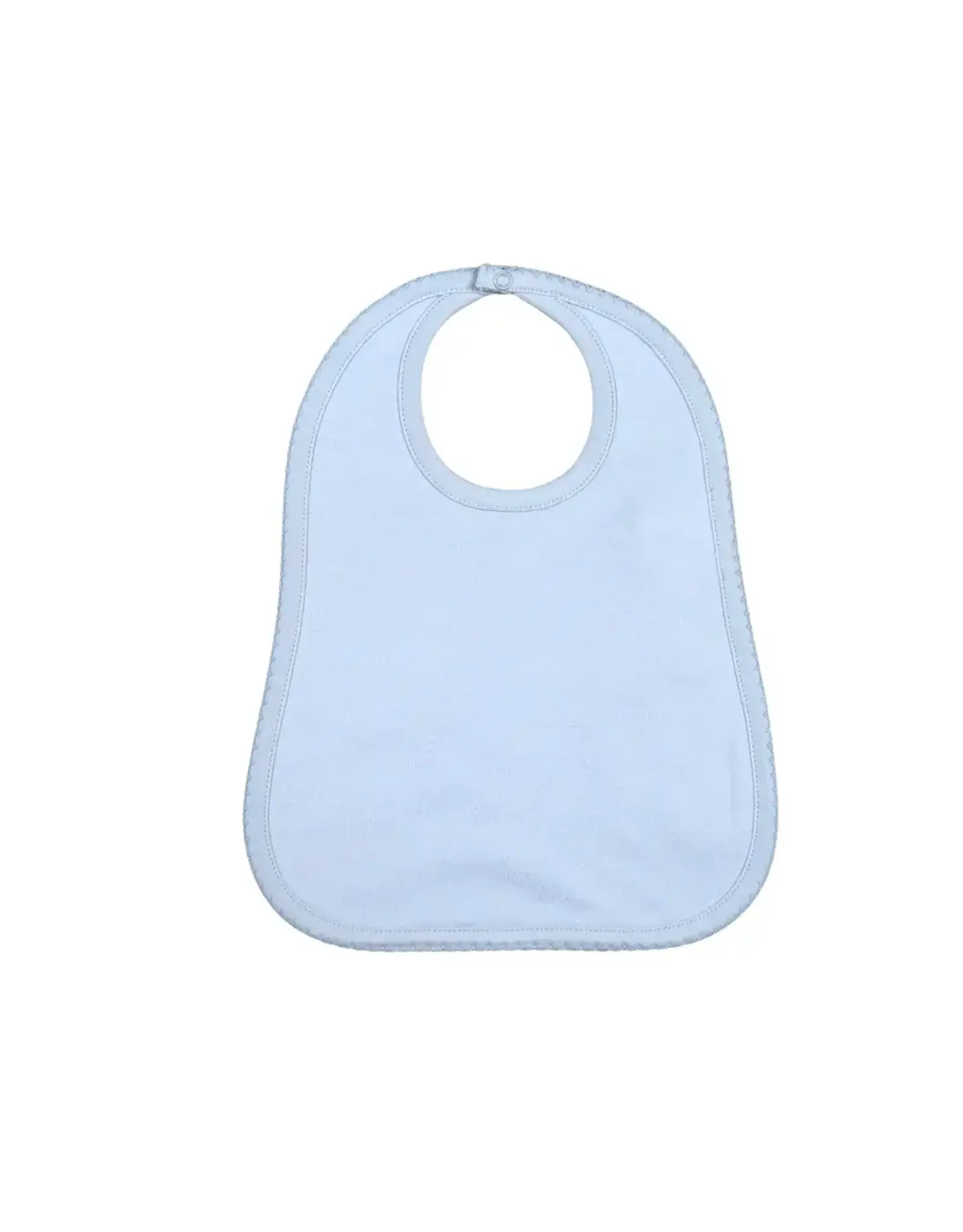 Baby Loren Blue Bib Blue Picot Trim
