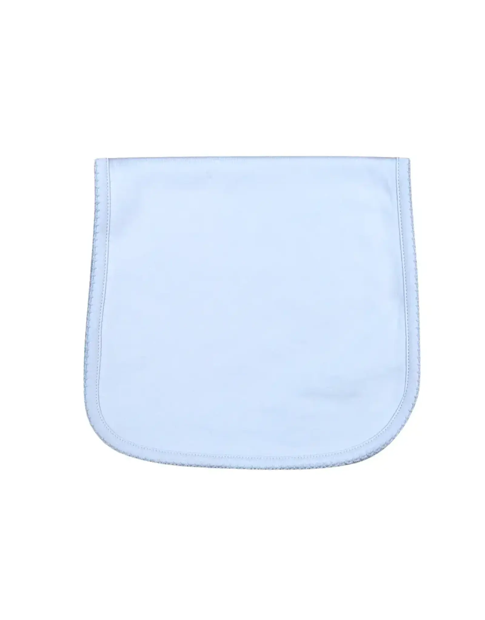 Baby Loren Blue Burp Cloth Blue Picot Trim