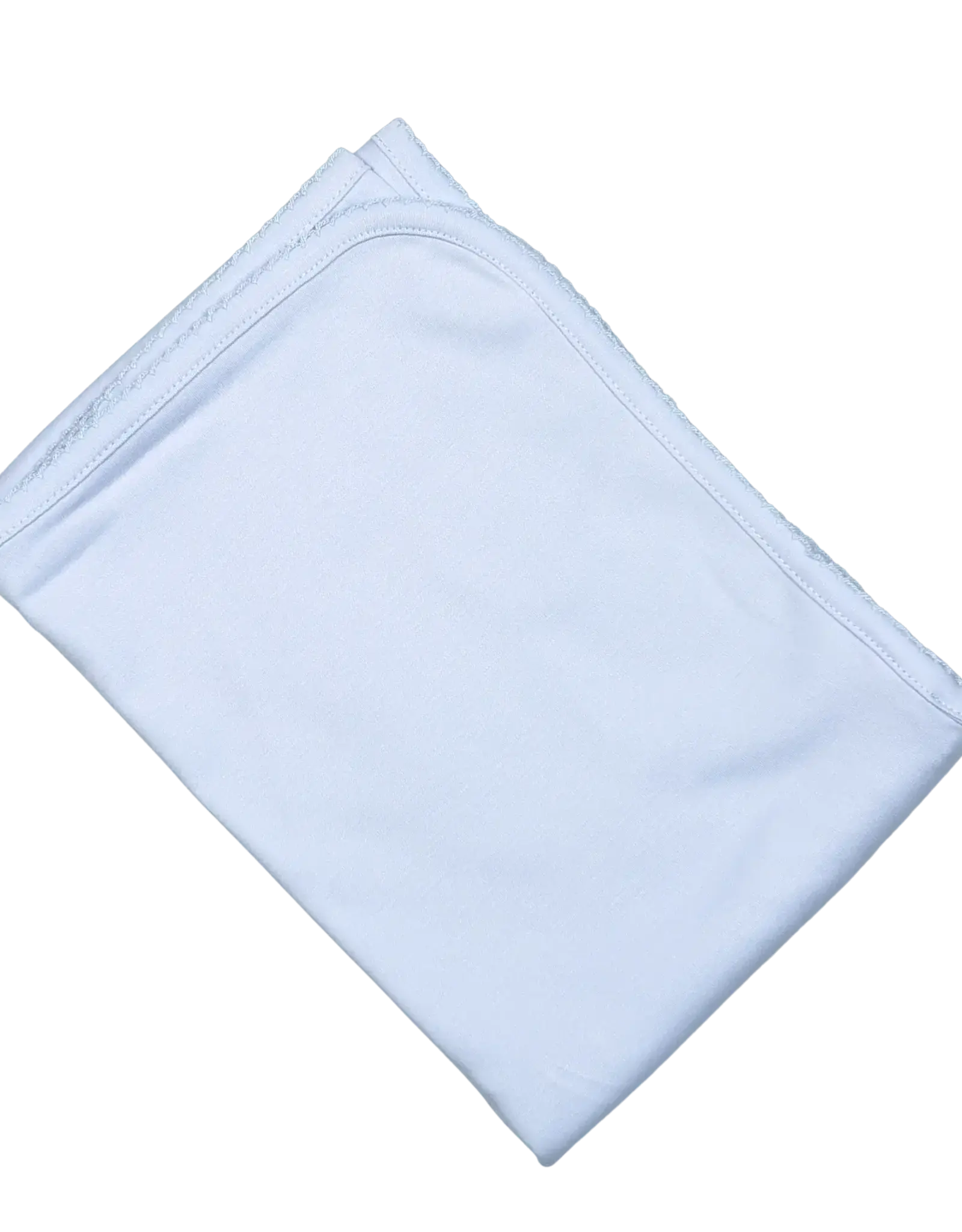 Baby Loren Blue Receiving Blanket Blue Picot Trim 28"x29"