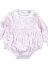 Baby Loren Pink Baby Safari Pima Ruffled Bubble