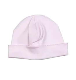 Baby Loren Pink Beanie Pink Picot Trim