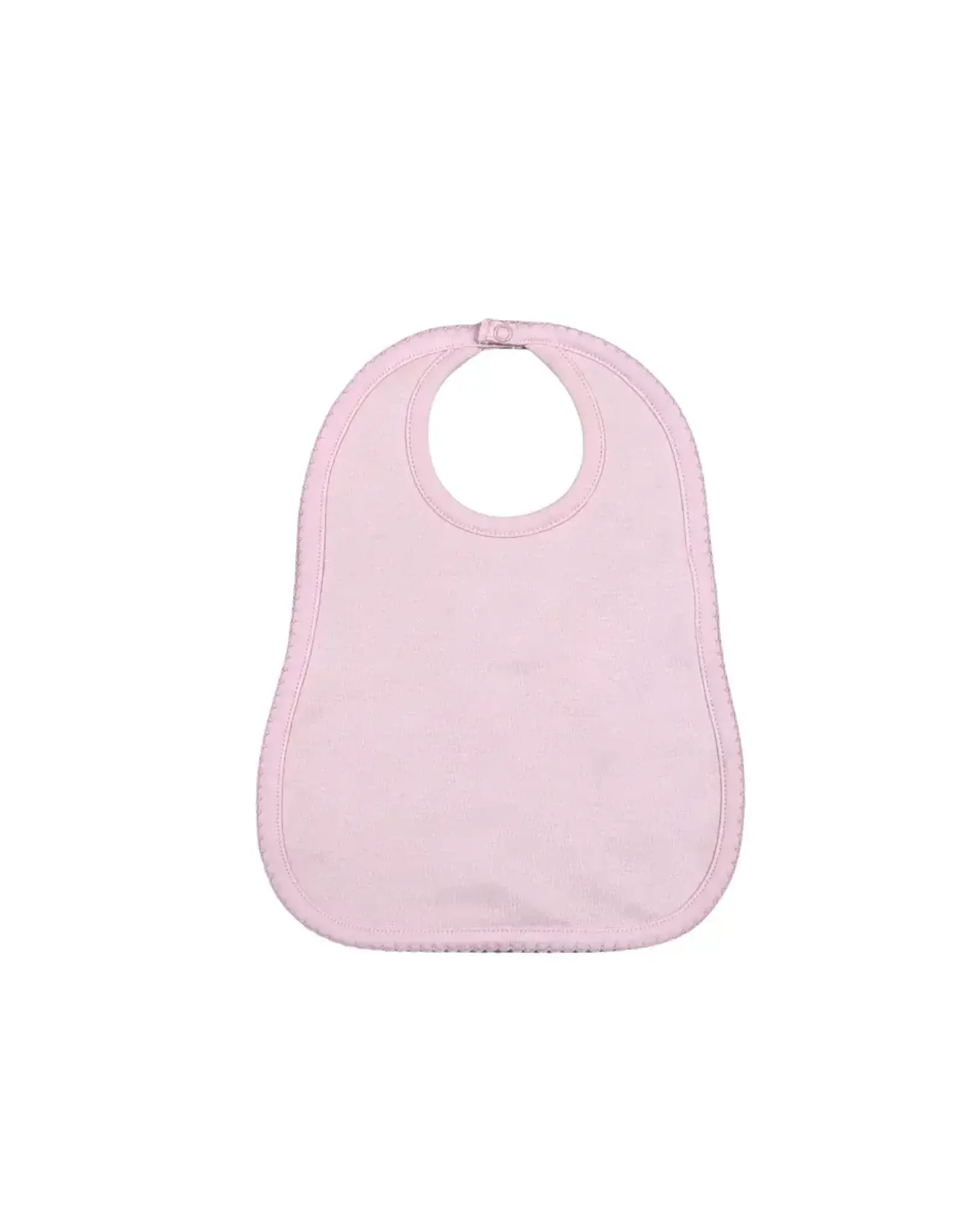 Baby Loren Pink Bib Pink Picot Trim