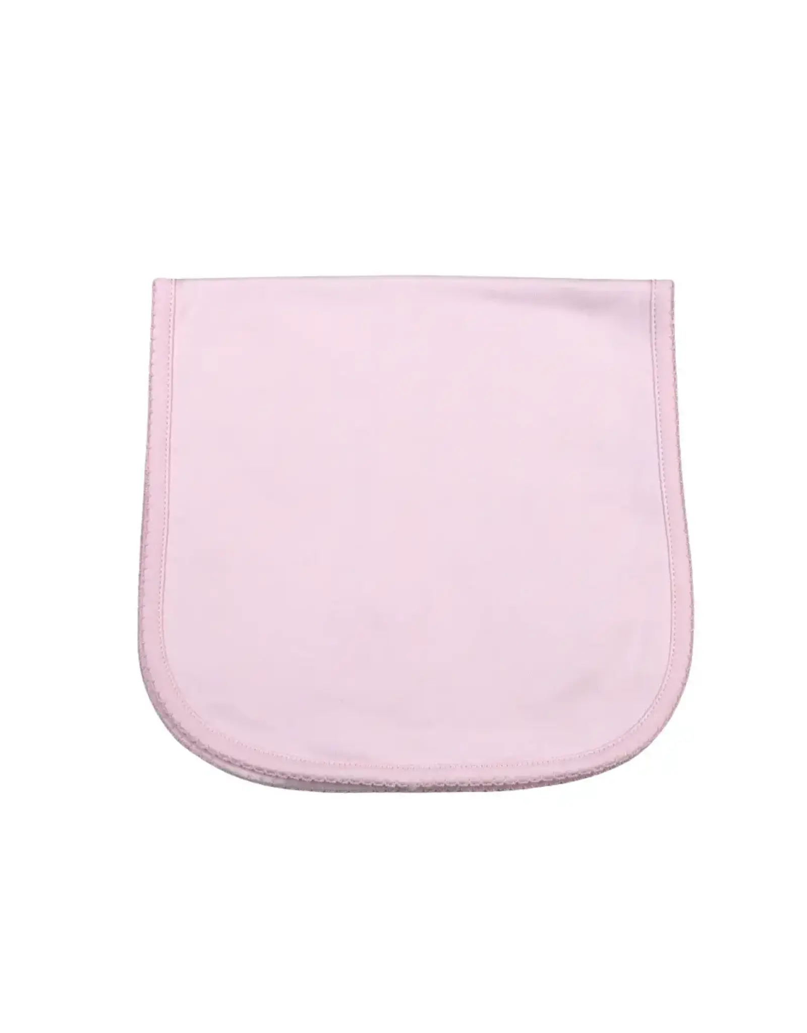 Baby Loren Pink Burp Cloth Pink Picot Trim