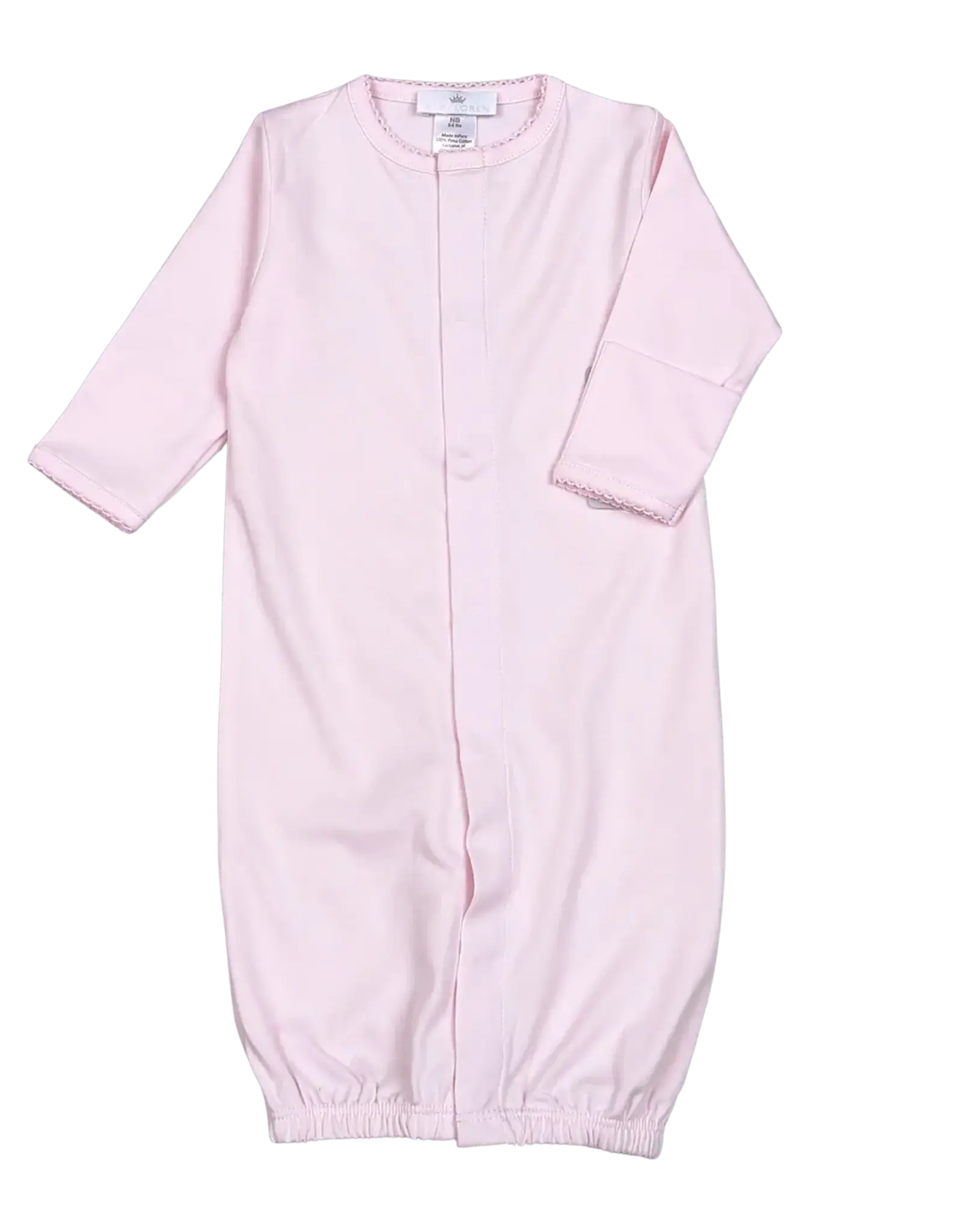 Baby Loren Pink Conv Gown Pink Picot Trim