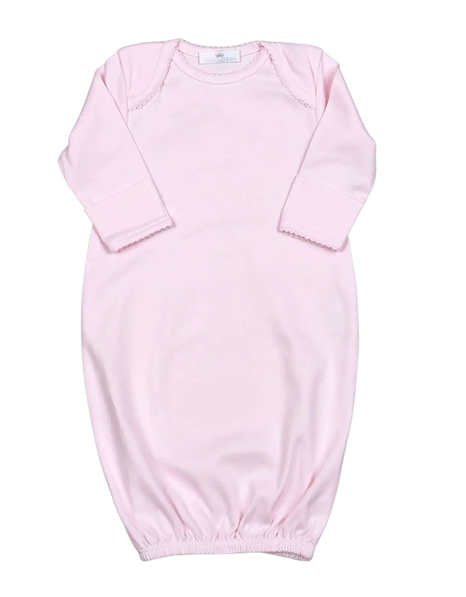 Baby Loren Pink Gown Pink Picot Trim
