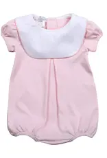Baby Loren Pink Pima Bubble w/ White Bib
