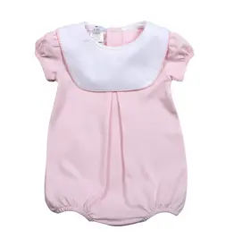 Baby Loren Pink Pima Bubble w/ White Bib